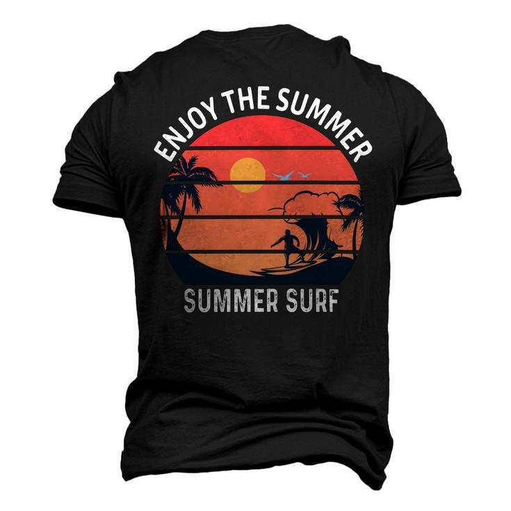 Enjoy The Summer Sunset Waves  Summer Surf Shirt Design  Men's 3D Print Graphic Crewneck Short Sleeve T-shirt