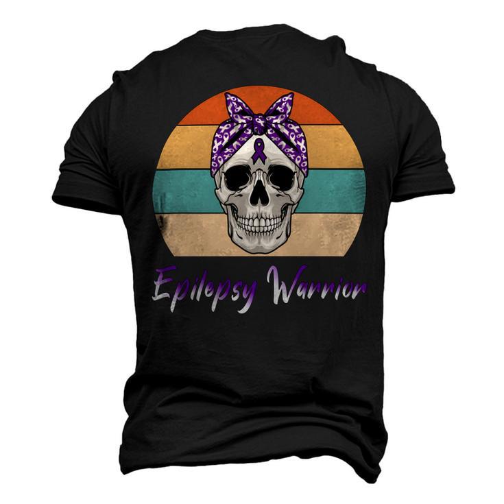 Epilepsy Warrior  Skull Women Vintage  Purple Ribbon  Epilepsy  Epilepsy Awareness V2 Men's 3D Print Graphic Crewneck Short Sleeve T-shirt