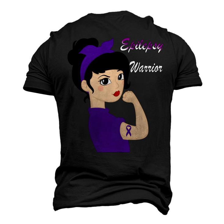 Epilepsy Warrior Strong Women  Purple Ribbon  Epilepsy  Epilepsy Awareness V2 Men's 3D Print Graphic Crewneck Short Sleeve T-shirt