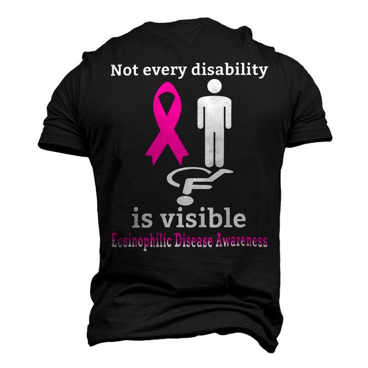 Every Disability Is Visible Eosinophilic Disease Awareness  Pink Ribbon  Eosinophilic Disease  Eosinophilic Disease Awareness Men's 3D Print Graphic Crewneck Short Sleeve T-shirt