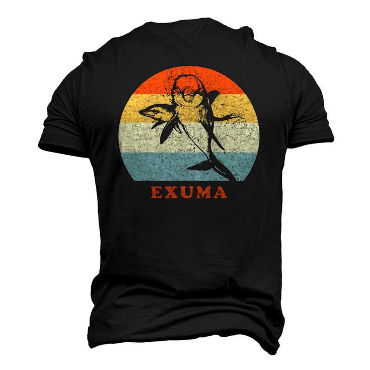 Exuma Bahamas Vintage Retro Dolphin Vacation Men's 3D T-Shirt Back Print