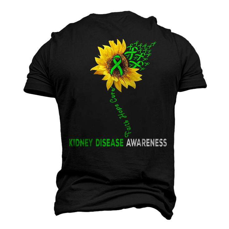 Faith Hope Cure Kidney Disease Sunflower Puzzle Pieces Men's 3D T-shirt Back Print