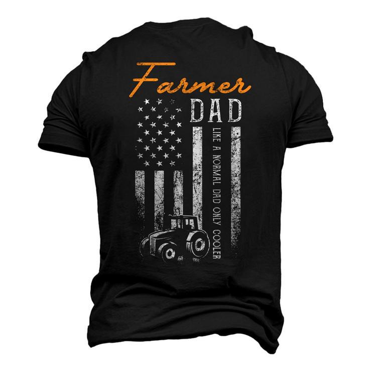 Mens Farmer Dad Like A Normal Dad Only Cooler Usa Flag Farming Men's 3D T-Shirt Back Print