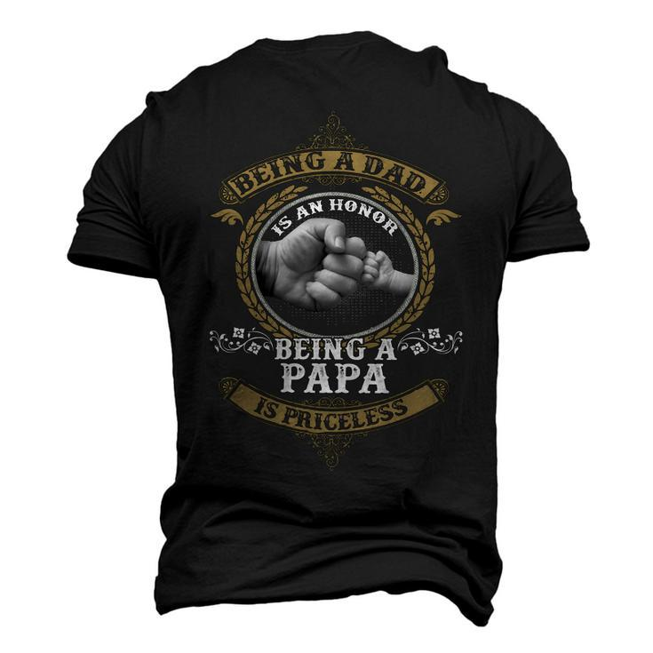 Father Grandpa Being A Dad Is An Honor Being A Papa Is Priceless S Day241 Family Dad Men's 3D Print Graphic Crewneck Short Sleeve T-shirt