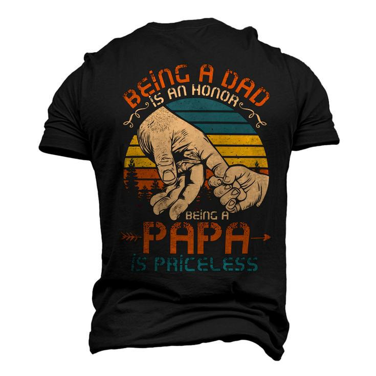 Father Grandpa Being A Dad Is An Honor Being A Papa Is Priceless3 Family Dad Men's 3D Print Graphic Crewneck Short Sleeve T-shirt