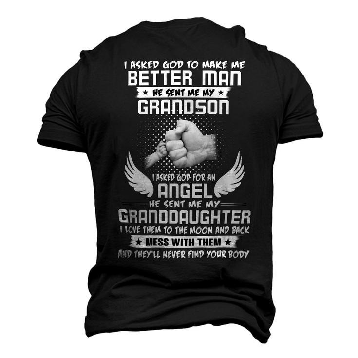 Father Grandpa Better Man He Send Me My Grandson 179 Family Dad Men's 3D Print Graphic Crewneck Short Sleeve T-shirt