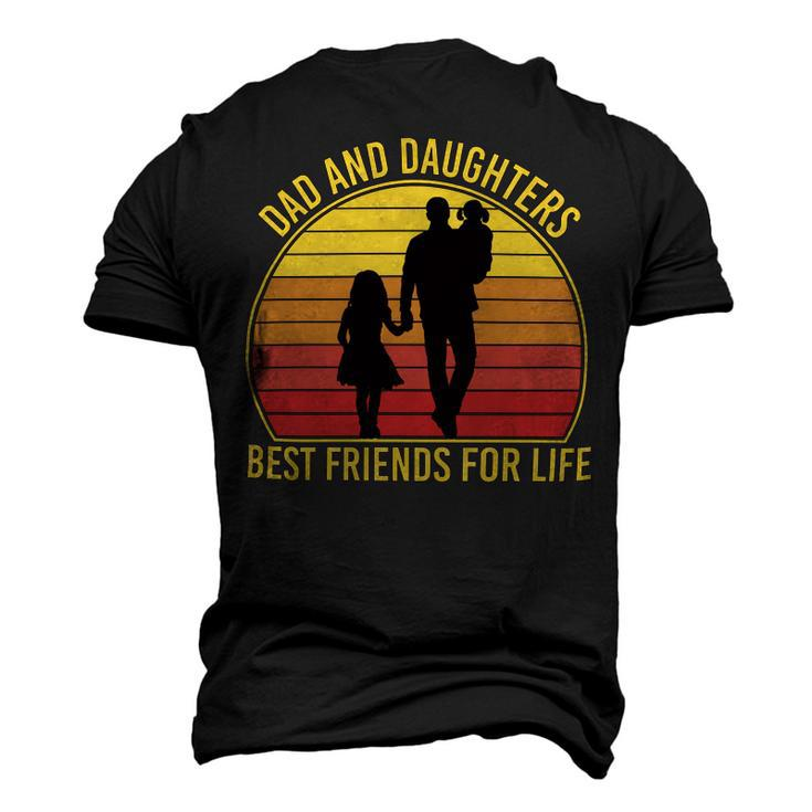 Father Grandpa Dad And Daughters Best Friends For Life Vintage137 Family Dad Men's 3D Print Graphic Crewneck Short Sleeve T-shirt
