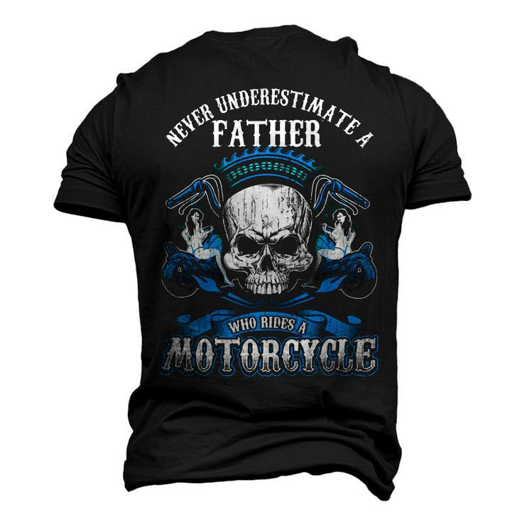 Father Grandpa Dad Biker Gift Never Underestimate Motorcycle Skull544 Family Dad Men's 3D Print Graphic Crewneck Short Sleeve T-shirt