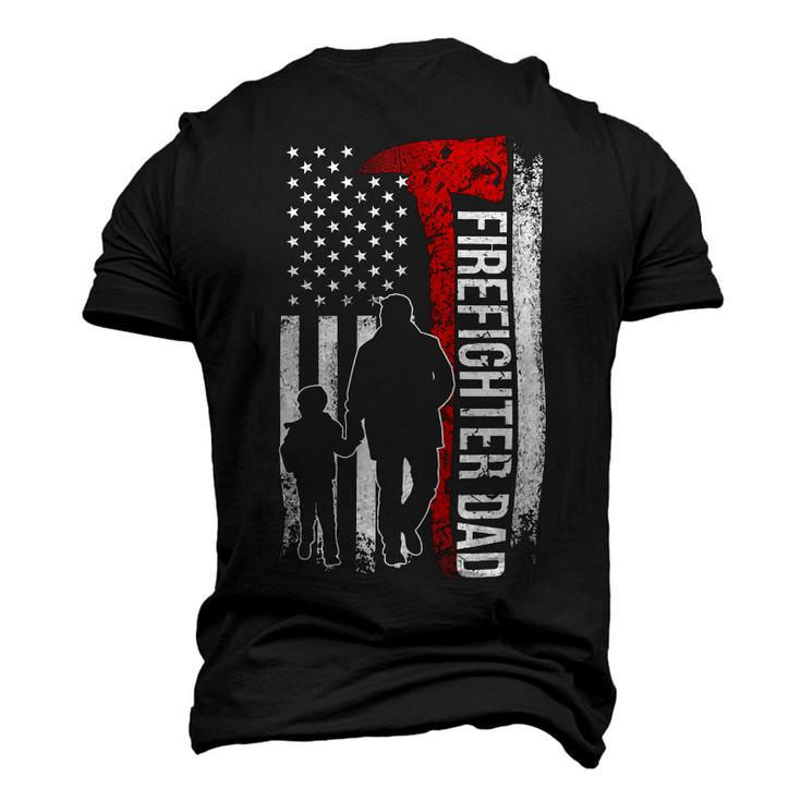 Father Grandpa Day Firefighter Dad America Flag For Hero 375 Family Dad Men's 3D Print Graphic Crewneck Short Sleeve T-shirt