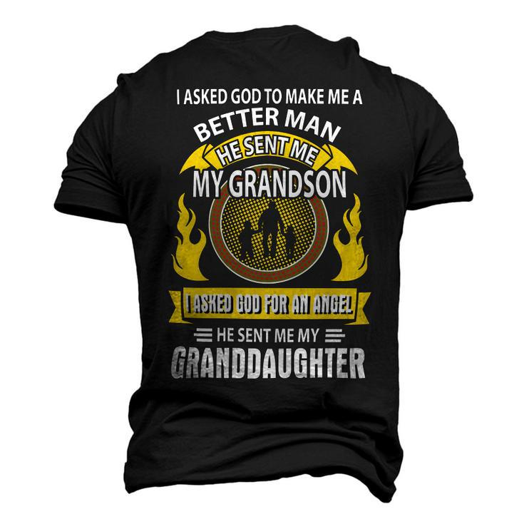 Father Grandpa I Asked God To Make Me A Better Man He Sent Me My Grandson Family Dad Men's 3D Print Graphic Crewneck Short Sleeve T-shirt