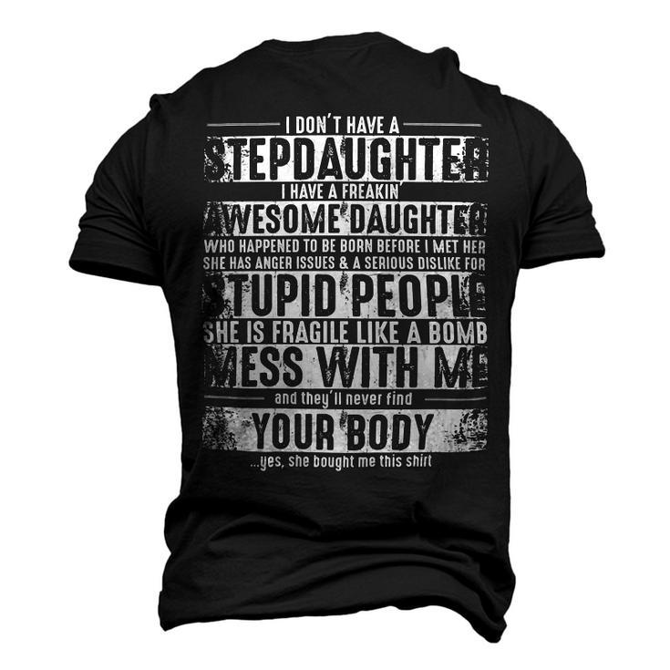 Father Grandpa I Dont Have A Stepdaughter But I Have An Awesome Daughter Stepdad 193 Family Dad Men's 3D Print Graphic Crewneck Short Sleeve T-shirt