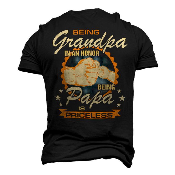 Father Grandpa Mens Being Grandpa Is An Honor Being Papa Is Priceless Best Dad 236 Family Dad Men's 3D Print Graphic Crewneck Short Sleeve T-shirt