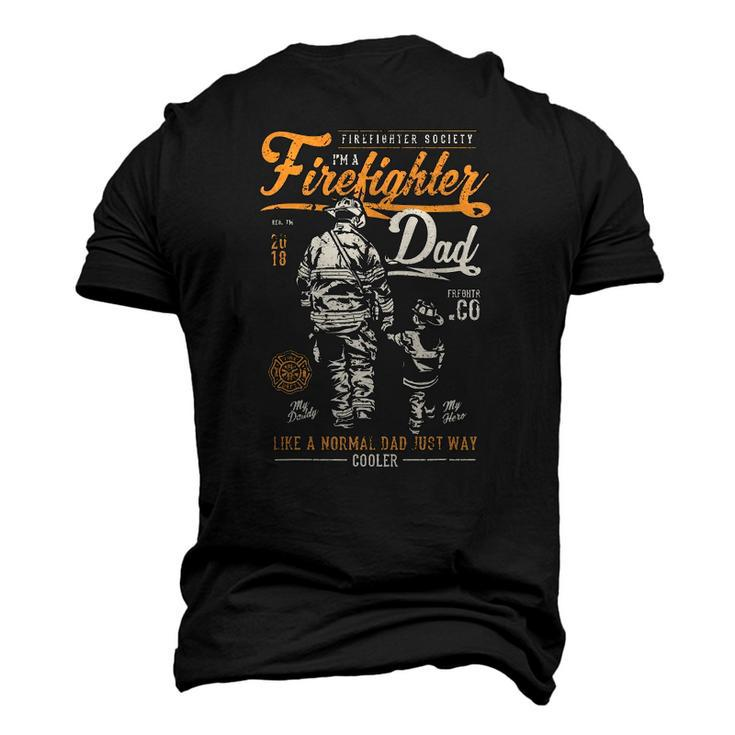 Fathers Day Firefighter Retro Fireman Men's 3D T-Shirt Back Print