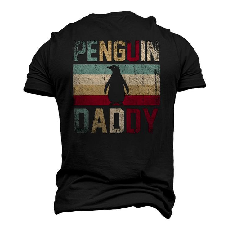Fathers Day Idea Animal Lover Dad Retro Penguin Men's 3D T-Shirt Back Print