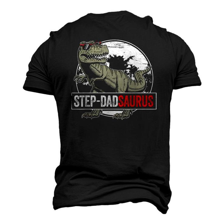 Fathers Day Step Dadsaurusrex Dinosaur Step Dad Men's 3D T-Shirt Back Print