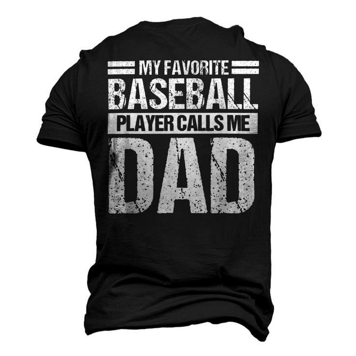 Favorite Baseball Player Calls Me Dad Men's 3D Print Graphic Crewneck Short Sleeve T-shirt