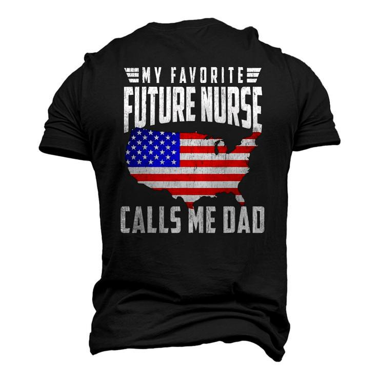 Mens My Favorite Future Nurse Calls Me Dad Usa Flag Fathers Day Men's 3D T-Shirt Back Print