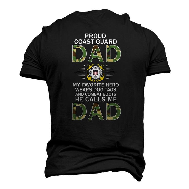 Mens My Favorite Hero Wears Combat Boots Proud Coast Guard Dad Men's 3D T-Shirt Back Print