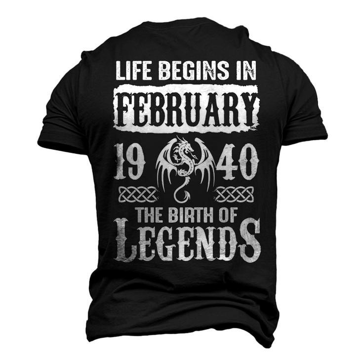 February 1940 Birthday Life Begins In February 1940 Men's 3D T-shirt Back Print