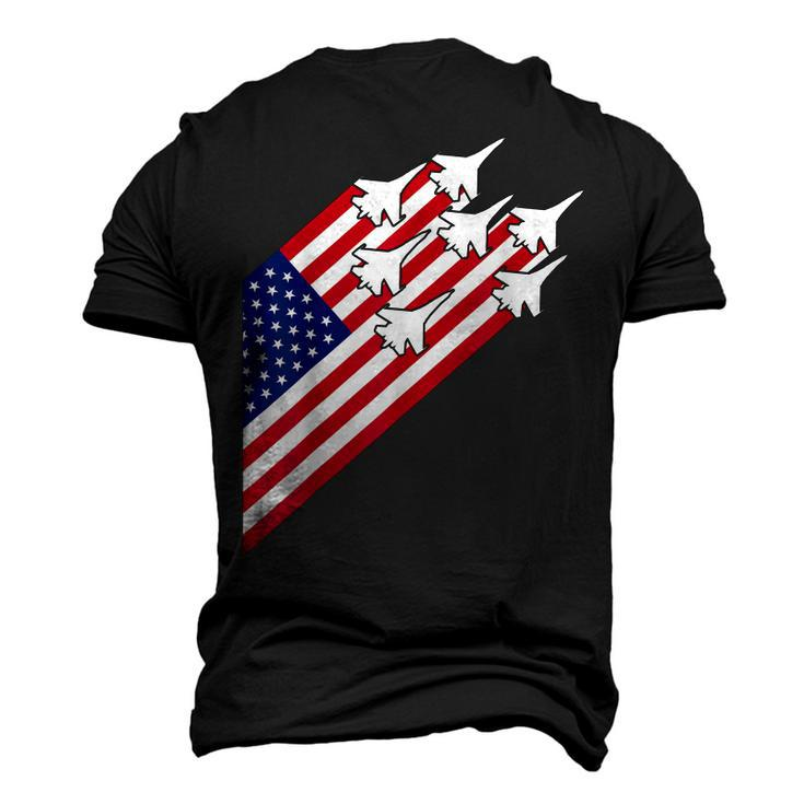 Fighter Jets Usa Flag 4Th Of July Fighter Jet Flag Men's 3D T-shirt Back Print