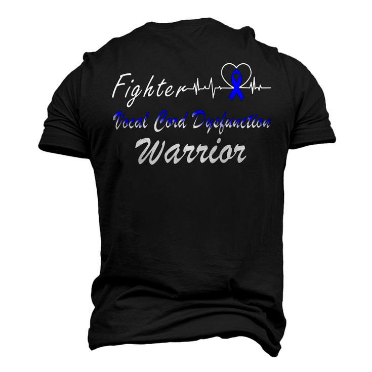 Fighter Vocal Cord Dysfunction Warrior Heartbeat  Blue Ribbon  Vcd Vocal Cord Dysfunction Awareness Men's 3D Print Graphic Crewneck Short Sleeve T-shirt