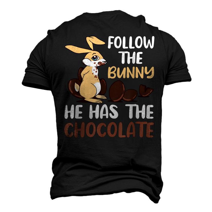 Follow The Bunny He Has Chocolate Men's 3D Print Graphic Crewneck Short Sleeve T-shirt