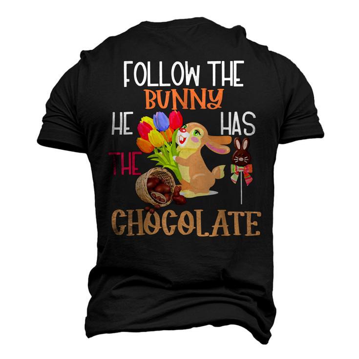 Follow The Bunny He Has Chocolate Men's 3D Print Graphic Crewneck Short Sleeve T-shirt