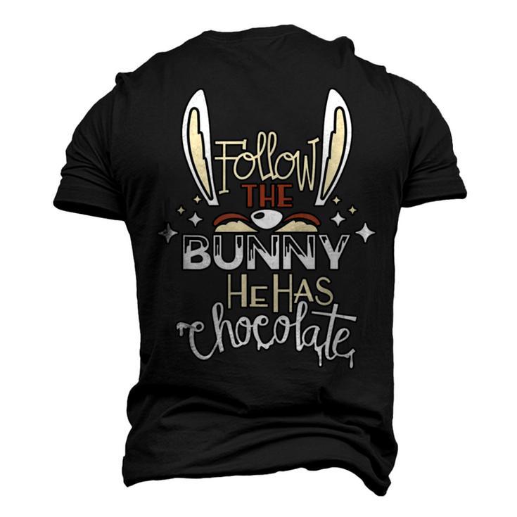 Follow The Bunny He Has Chocolate Men's 3D Print Graphic Crewneck Short Sleeve T-shirt