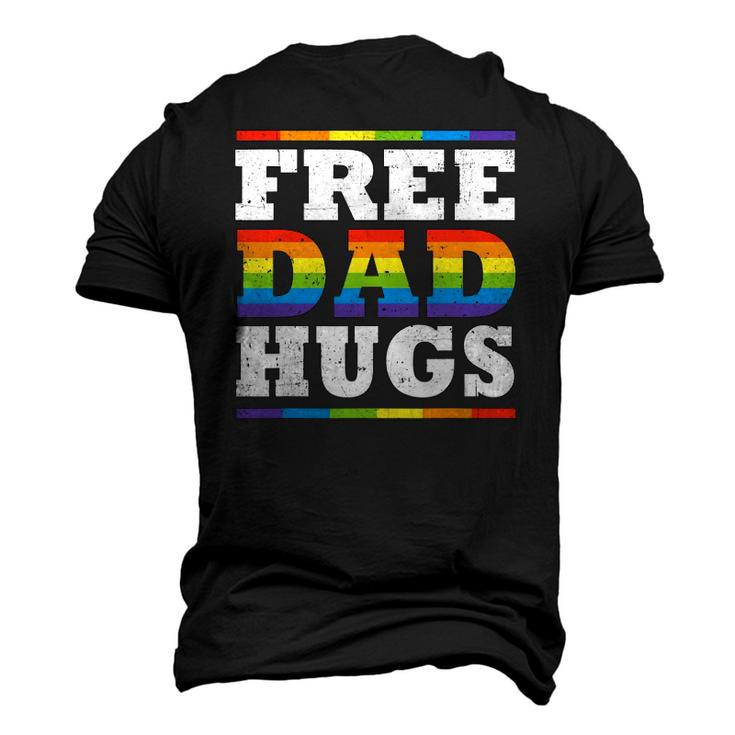 Free Dad Hugs Rainbow Lgbt Pride Fathers Day Men's 3D T-Shirt Back Print