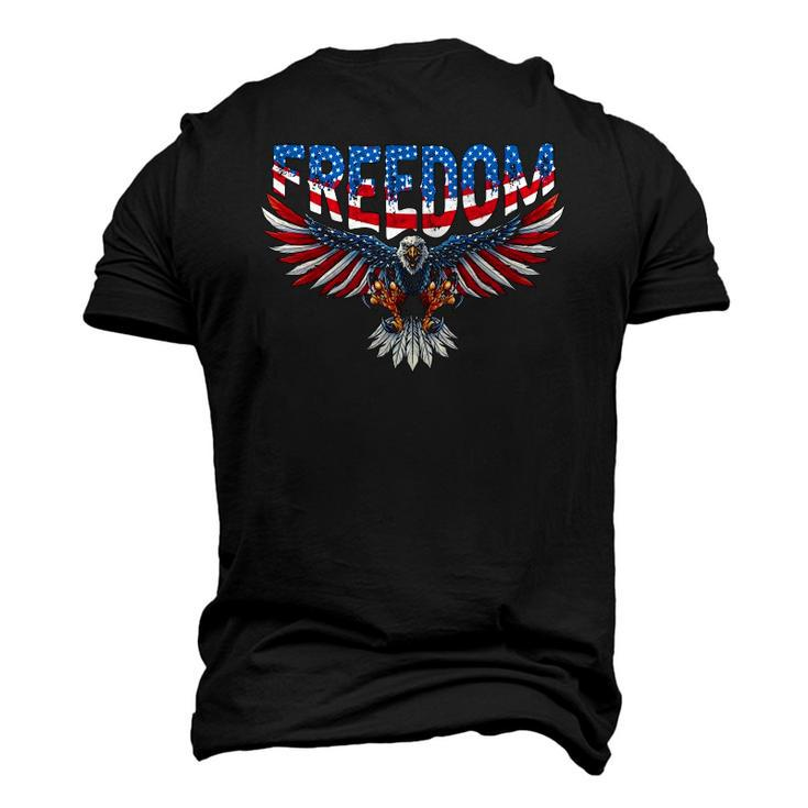 Freedom Eagle 4Th Of July American Flag Patriotic Men's 3D T-Shirt Back Print