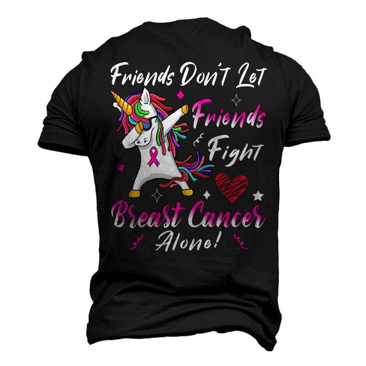 Friends Dont Let Friends Fight Breast Cancer Alone  Pink Ribbon Unicorn  Breast Cancer Support  Breast Cancer Awareness Men's 3D Print Graphic Crewneck Short Sleeve T-shirt