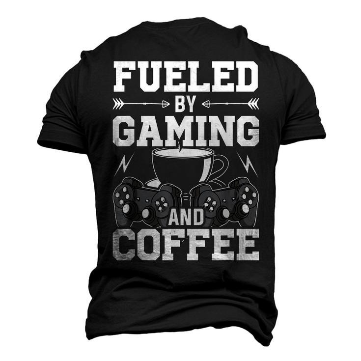 Fueled By Gaming And Coffee Video Gamer Gaming Men's 3D T-shirt Back Print