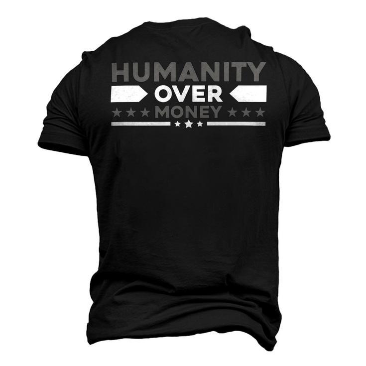 Funny Humanity Over Money Men's 3D Print Graphic Crewneck Short Sleeve T-shirt