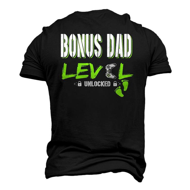 Mens Gaming Bonus Dad Level Unlocked Gamer Leveled Up Fathers Men's 3D T-Shirt Back Print