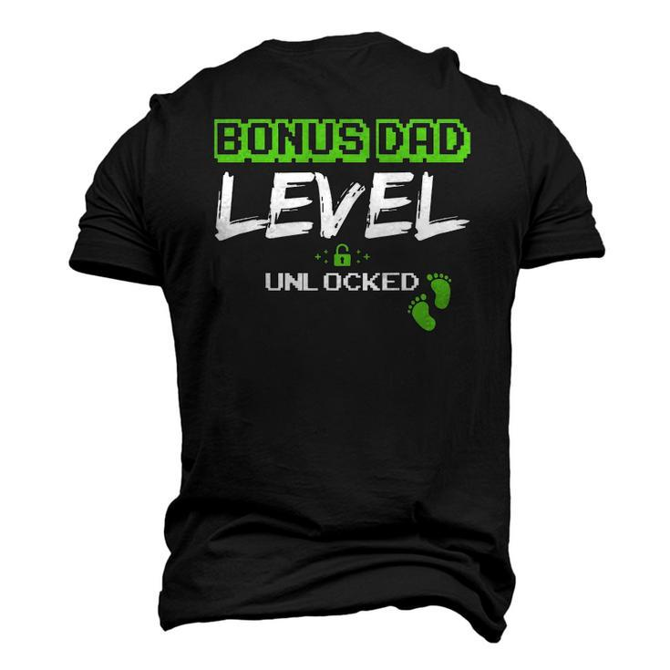 Gaming Bonus Dad Level Unlocked Leveled Up Daddy Video Game Men's 3D T-Shirt Back Print