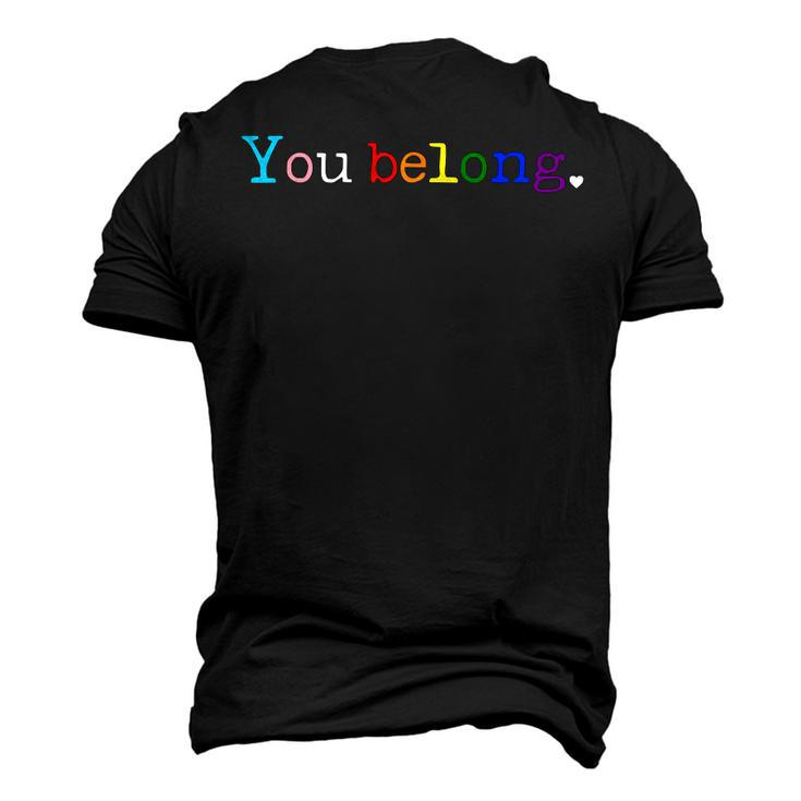 Gay Pride Lgbt Support And Respect You Belong Transgender V2 Men's 3D T-Shirt Back Print