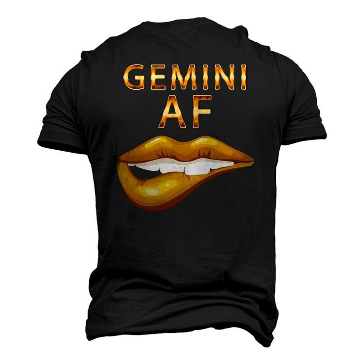 Gemini Af Gold Sexy Lip Birthday Men's 3D T-Shirt Back Print