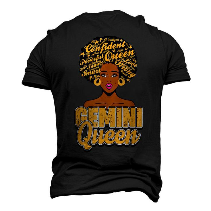 Gemini Zodiac Black African Afro Queen May June Birthday Men's 3D T-shirt Back Print