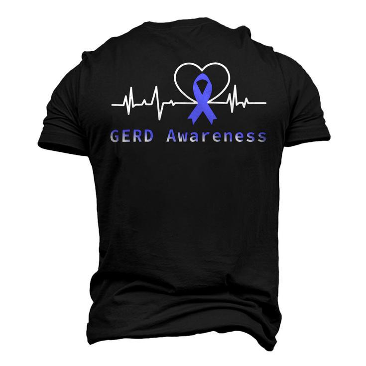 Gerd Awareness Heartbeat  Periwinkle Blue Ribbon  Gastroesophageal Reflux Disease  Gerd Awareness Men's 3D Print Graphic Crewneck Short Sleeve T-shirt