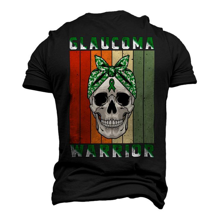 Glaucoma Warrior  Skull Women Vintage  Green Ribbon  Glaucoma  Glaucoma Awareness Men's 3D Print Graphic Crewneck Short Sleeve T-shirt