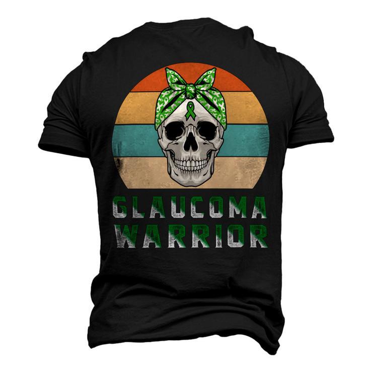 Glaucoma Warrior  Skull Women Vintage  Green Ribbon  Glaucoma  Glaucoma Awareness V2 Men's 3D Print Graphic Crewneck Short Sleeve T-shirt