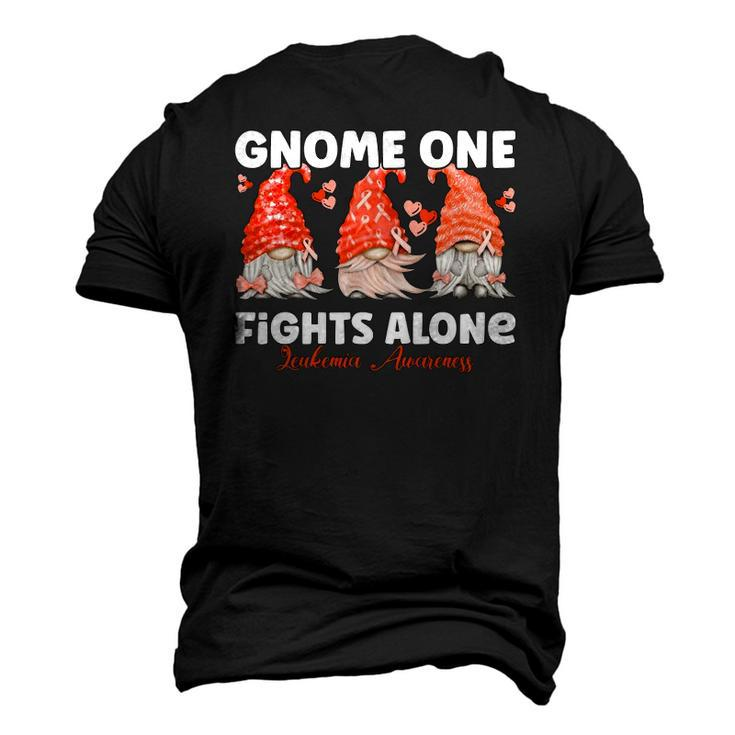 Gnome One Fights Alone Orange Leukemia Awareness Men's 3D T-Shirt Back Print