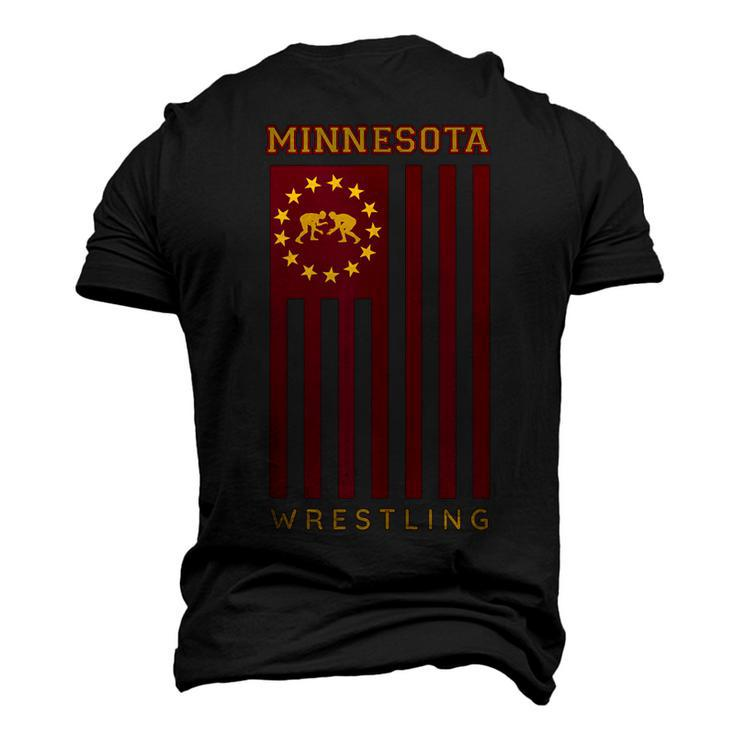 Gopher State Usa Flag Freestyle Wrestler Minnesota Wrestling Men's 3D T-shirt Back Print