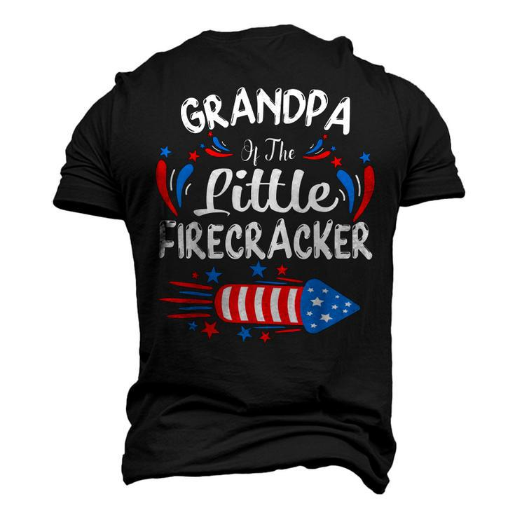 Grandpa Of The Little Firecracker 4Th Of July Birthday Party Men's 3D T-shirt Back Print