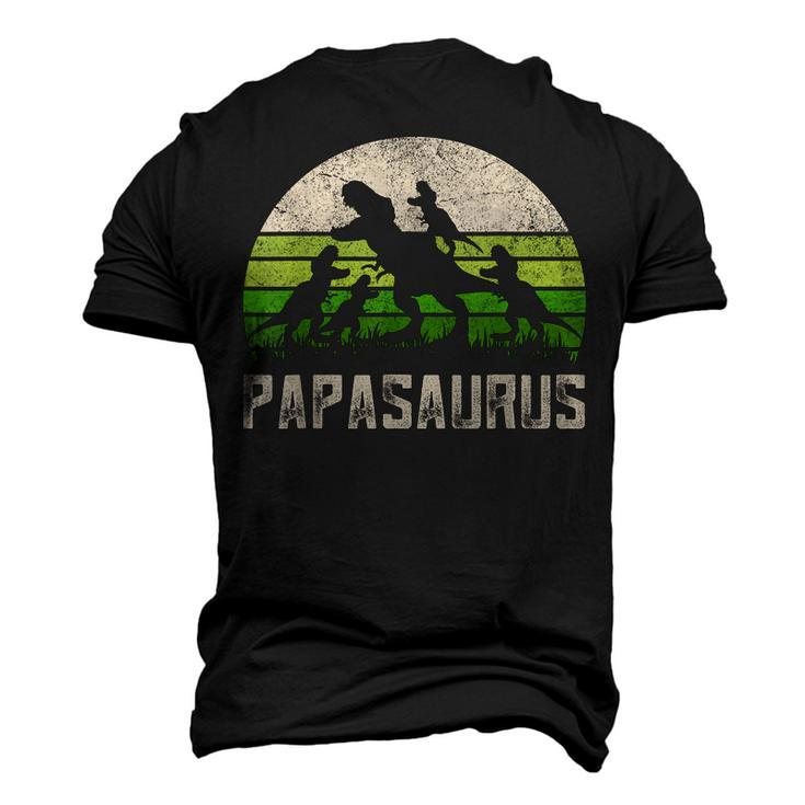Mens Grandpa Papasaurus Dinosaur 4 Kids Fathers Day Men's 3D T-shirt Back Print