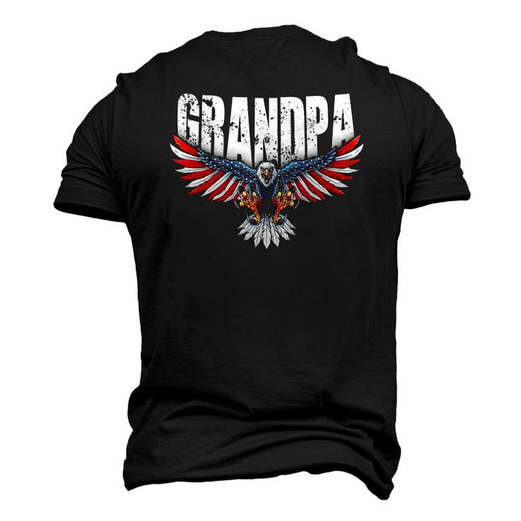 Mens Grandpa Vintage Usa Flag Bald Eagle Patriotic 4Th Of July Men's 3D T-Shirt Back Print