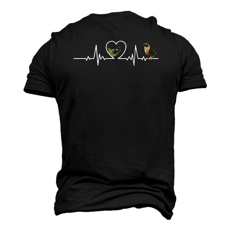 Green Cheek Conure Heartbeat Parakeet Parrot Lover Apparel Men's 3D T-Shirt Back Print