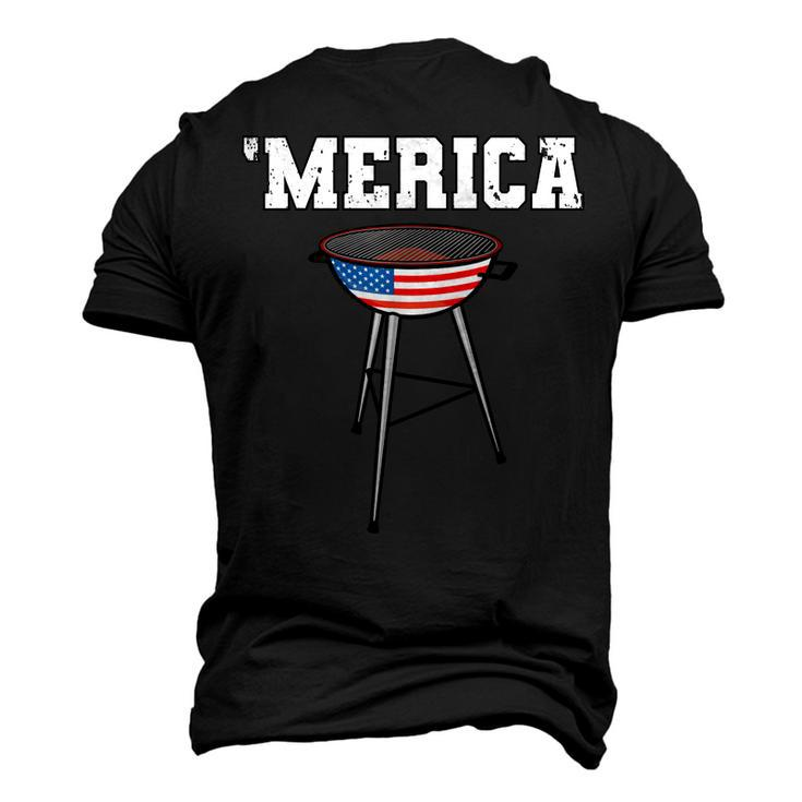 Mens Grill Merica Barbecue Bbq American Grandpa Dad 4Th Of July Men's 3D T-shirt Back Print