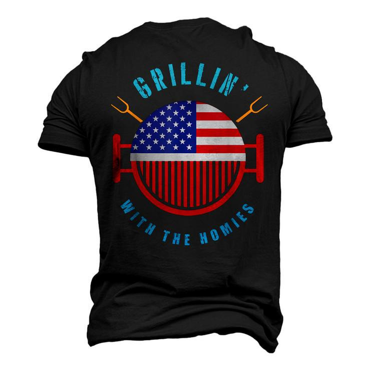 Grillin Dad Grilling T 4Th Of July Independence Men's 3D T-shirt Back Print