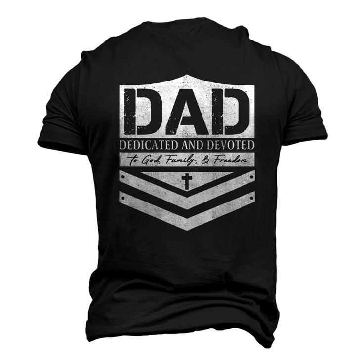 Happy Fathers Day Dad Dedicated And Devoted  Men's 3D Print Graphic Crewneck Short Sleeve T-shirt